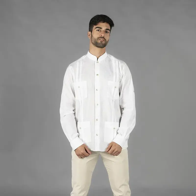 GUAYABERA HOMBRE CUELLO MAO BORNEO