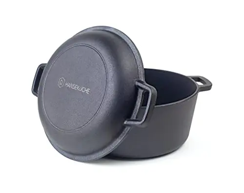 Hanseküche Olla de hierro fundido ya quemada con diámetro de 26 cm