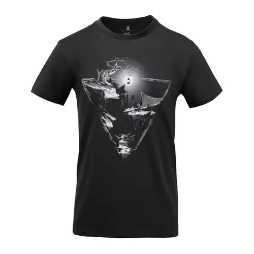 Helikon-Tex Camiseta de manga corta de algodón Night Valley, color negro - XXL
