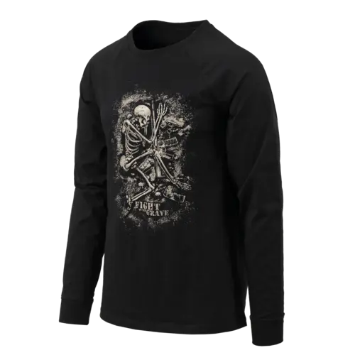 Helikon-Tex Camiseta Manga Larga Fight to The Grave Táctica Negro Talla