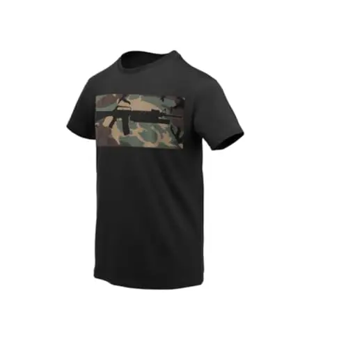 Helikon-Tex Camiseta Táctica Hombre 16/203 Combo Negro US Woodland XXX-Large
