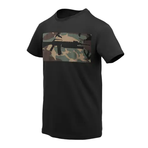 Helikon-Tex Camiseta Táctica Hombre Combo Negro US Woodland Large