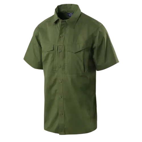 Helikon-Tex Defender Mk2 Camisa Táctica Manga Corta Polialgodón Ripstop Verde Pino