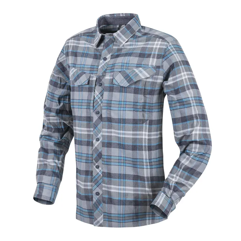 Helikon-Tex Defender Mk2 Pilgrim Camisa Táctica Manga Larga Blue Plaid Hombre