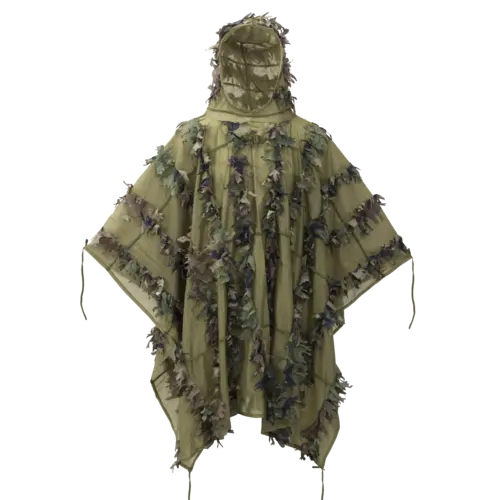 Helikon-Tex Leaf Ghillie Poncho US Woodland - Camuflaje Tridimensional Táctico