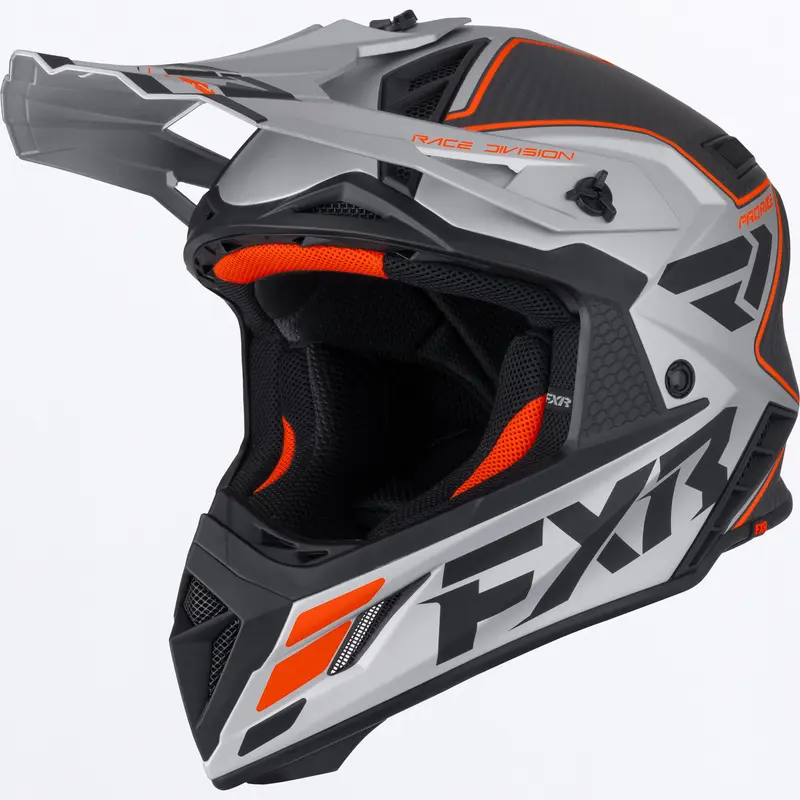 HELIUM CARBON MX HELMET 26-ORANGE/SILVER