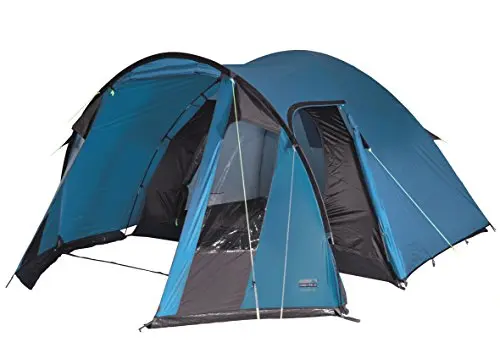 High Peak Tienda, Zelt Tessin 4, Blau/Dunkelbraun, 365 x 250 x 175 cm, 10092, 4 Personen, Azul/marrón Oscuro, 250 x 365 x 170/165 cm