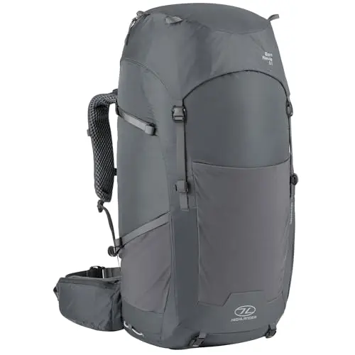 HIGHLANDER Ben Nevis Mochila de Senderismo 65L - Nylon 200D con Ventilación Avanzada