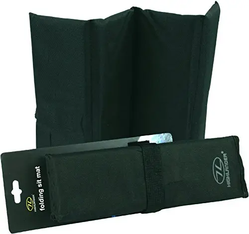 Highlander Folding - Esterilla Plegable de Camping Negro 30.5x39cm