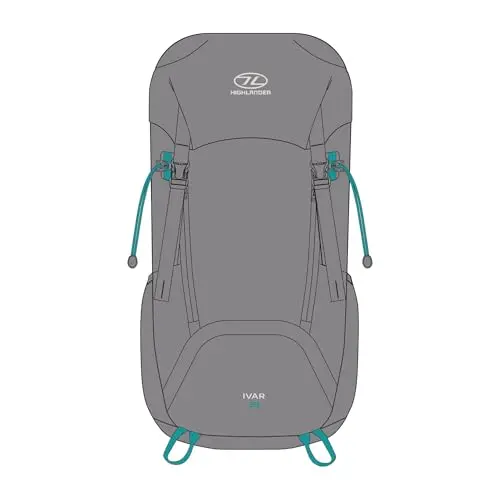 Highlander Ivar Mochila 38L Mujer - Gris Senderismo Viaje Ligera