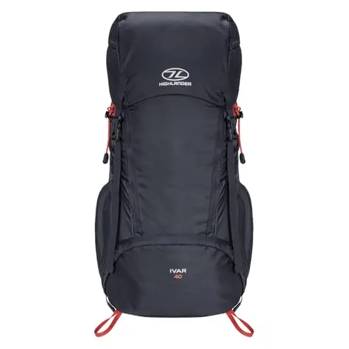 Highlander Ivar Mochila 40L - Mochila de Senderismo con Sistema Airvent y Cinturón Acolchado