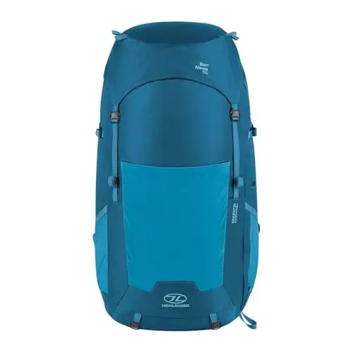 Highlander Mochila Ben Nevis 65L Azul Petrol - Mochila Montaña Ligera Alto Rendimiento