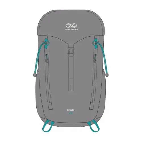 Highlander Mochila Ivar 25L Gris - Senderismo y Viaje para Mujer