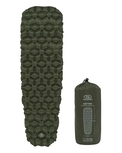Highlander Nap-Pak Primaloft® - Colchoneta Inflable para Camping 190x55x5cm Olive