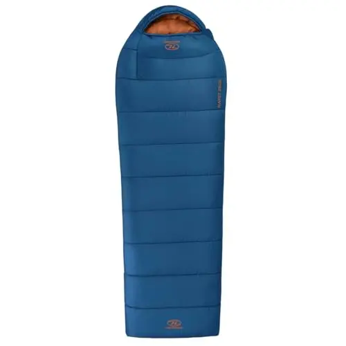 Highlander Saco de Dormir Momia Rayet Hybrid 250E Deep Blue - Temporada 2 con Cremallera Bidireccional