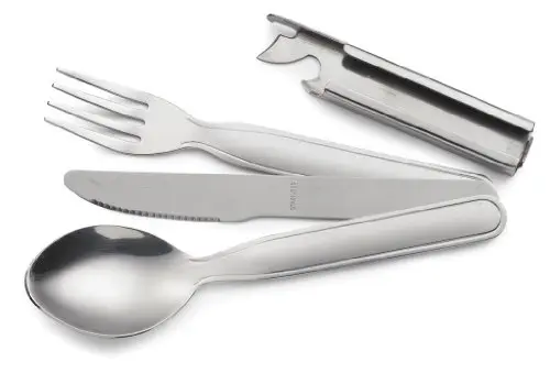 Highlander Set Cubiertos Militares KFS Acero Inoxidable - Especificación NATO y Ejército Británico