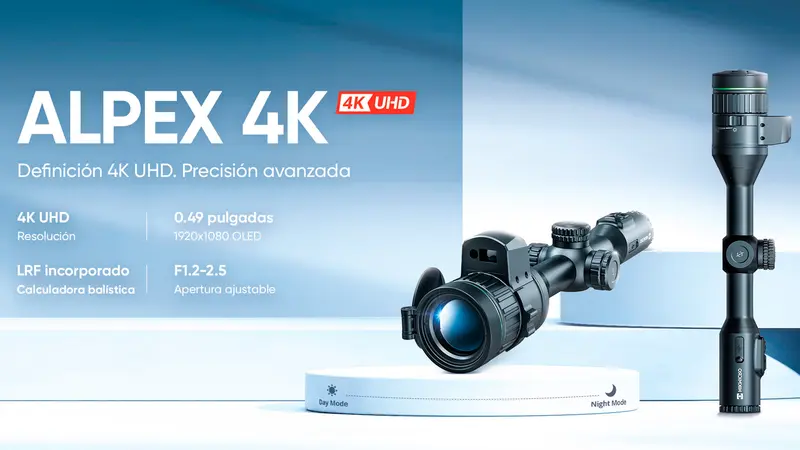HIKMICRO ALPEX A50E Visor Térmico 4K OLED 50mm con Zoom 3.5x y Acople para Linterna