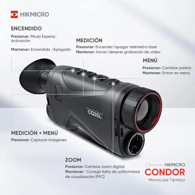 HIKMICRO CONDOR CH25L Cámara Térmica 384x288 con Telémetro Láser 1200m