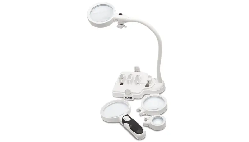 Konus Flexo-M Lupa de Mesa con Luz LED - Triple Aumento 2x 5x 16x - Brazo Flexible