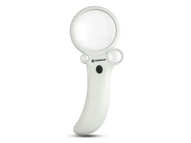 Konus Lux-60 Lupa con Luz LED 2,5x-25x-55x - Lente de Precisión para Mesa y Mano