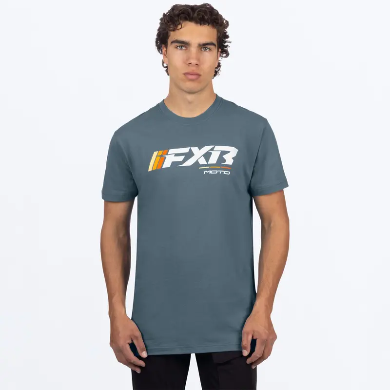 M MOTO PREMIUM T-SHIRT 26-STEEL/ORANGE