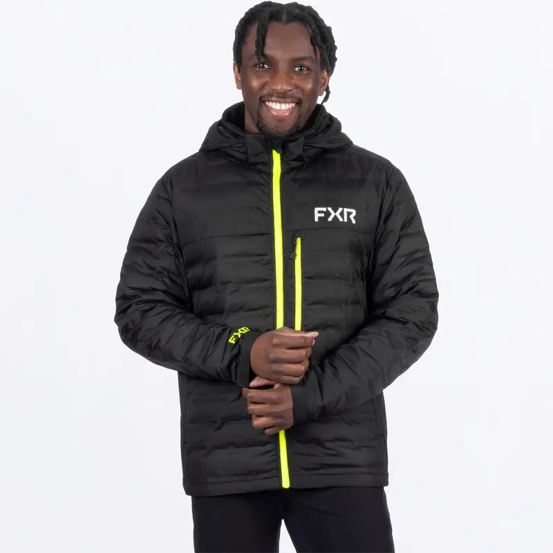 M PODIUM HYBRID QUILTED JACKET 26-BLACK/HIVIS