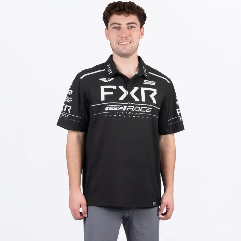M RACE DIV PERFORMANCE UPF POLO SHIRT 25-BLACK/WHITE