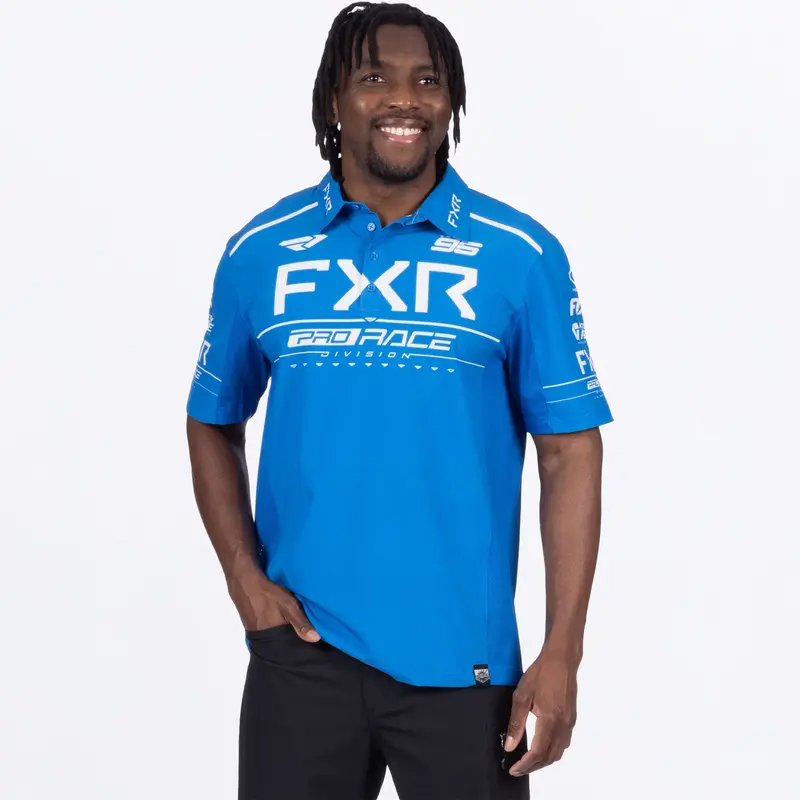 M RACE DIV PERFORMANCE UPF POLO SHIRT 25-BLUE/WHITE