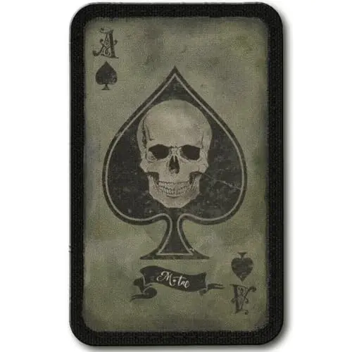 M-Tac Ace of Spades Death Card - Parche táctico (oliva/negro)