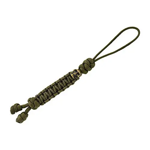 M-Tac Cordones de calavera para cuchillo con cuentas, cordón de paracaídas, cordón táctico para cuchillo, serpiente Loopy (oliva)