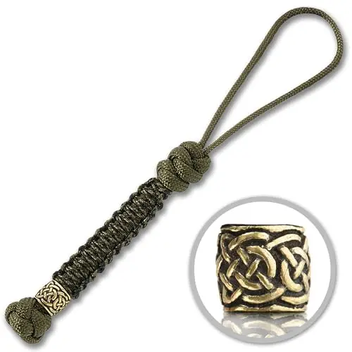M-Tac Cordones Tácticos de Paracord con Cuentas para Cuchillo - Estilo Escandinavo Verde Oliva