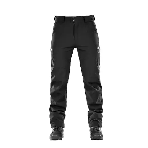 M-Tac Pantalones Soft Shell Invierno Negro XXL - Resistentes al Viento y Agua con Forro Polar