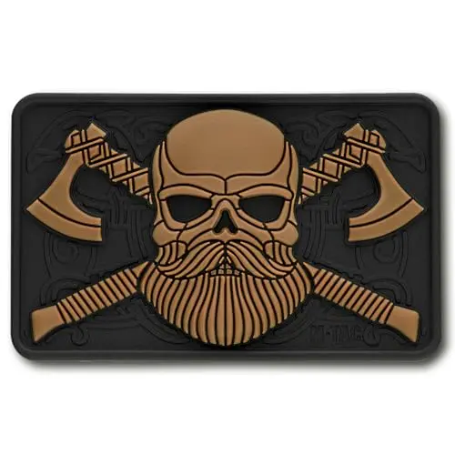 M-TAC Parche Táctico Barba y Cráneo - Parche Moral Militar con Velcro Negro/Coyote