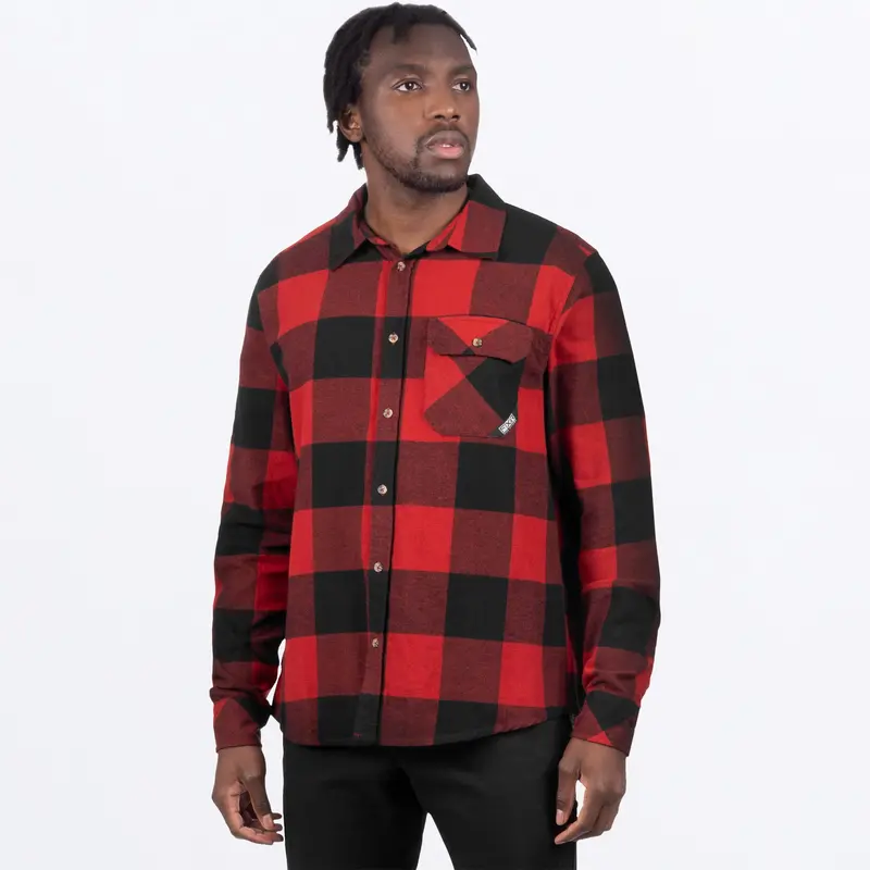M TIMBER FLANNEL SHIRT 23-RUST/BLACK