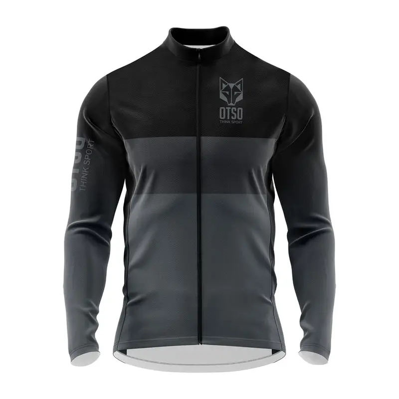 Maillot de ciclismo manga larga invierno hombre - Black