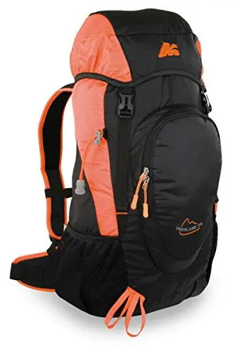 MARSUPIO® OBERLAND 35/22 L Mochila de Trekking (35/22 litros Acampa Recorrido Caminatas Cubierta lluvia Silbato + LED PLUS Linterna frontal con Pilas de Botón incluidas), Marsupio - Farbe