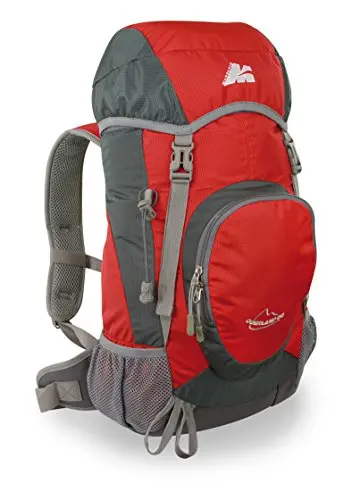 MARSUPIO® OBERLAND 35/22 L Mochila de Trekking (35/22 litros Acampa Recorrido Caminatas Cubierta lluvia Silbato + LED PLUS Linterna frontal con Pilas de Botón incluidas), Marsupio - Farbe