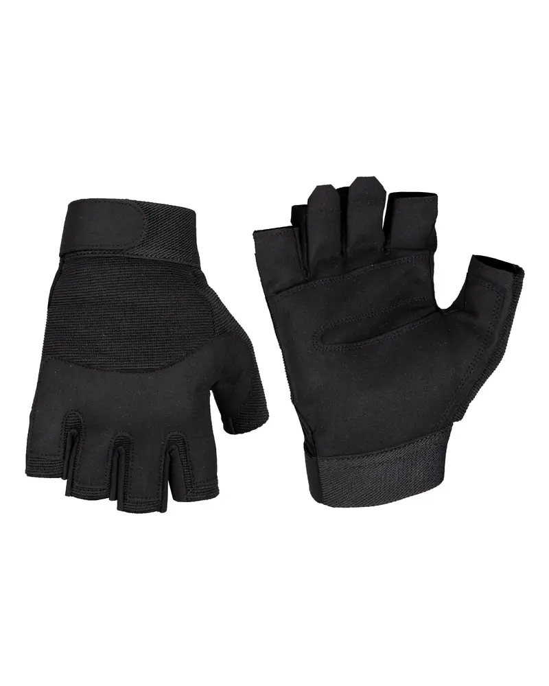 Mil-Tec Army Fingerlinge Schwarz - Guantes Tácticos Sin Dedos Negros