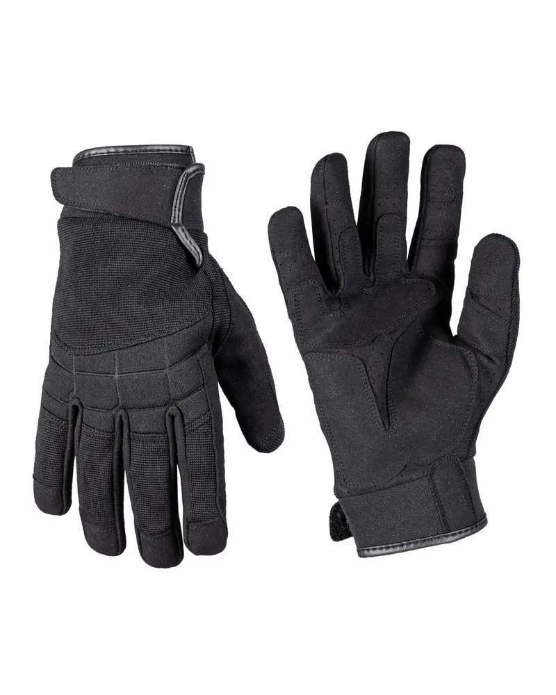 Mil-Tec Assault Gloves Schwarz - Guantes Tácticos Negros de Trabajo