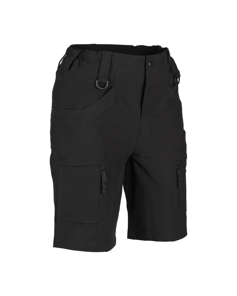 Mil-Tec Assault Shorts Elastic Schwarz - Pantalón Corto Táctico Negro Elástico