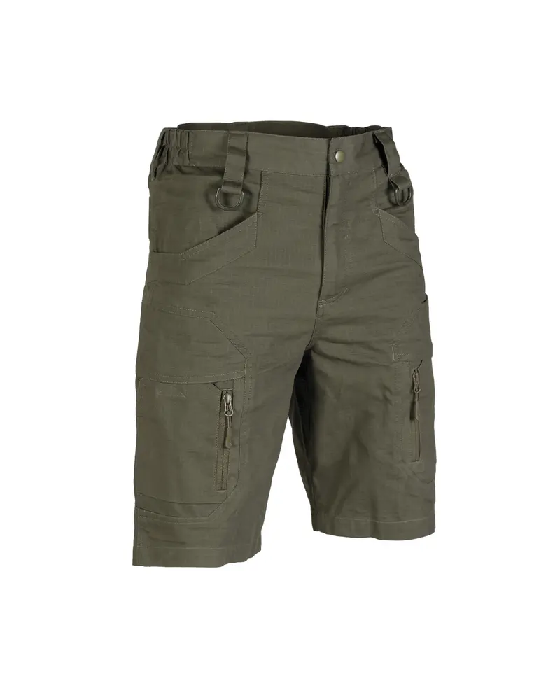 Mil-Tec Assault Shorts R/S CO Oliva - Pantalón Corto Táctico Militar