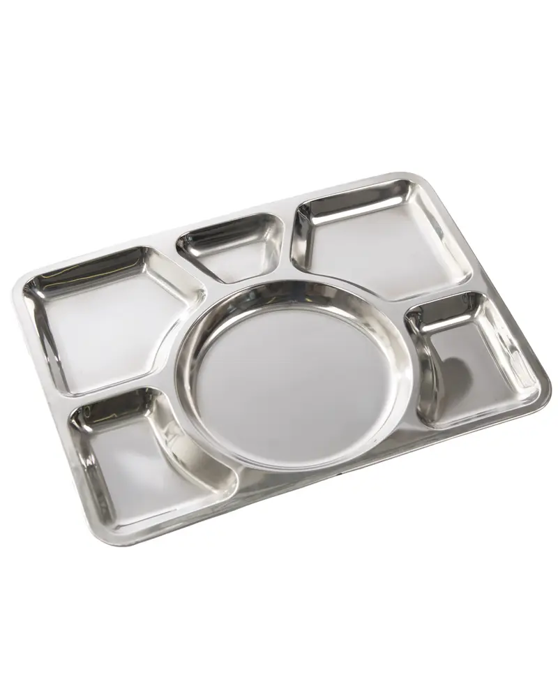 Mil-Tec Bandeja Cantina Acero Inoxidable 6 Compartimentos - Plato Militar Profesional