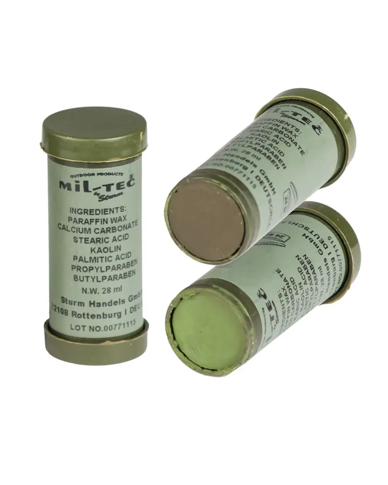 Mil-Tec Barra de Camuflaje Verde-Ocre - Maquillaje Táctico Profesional