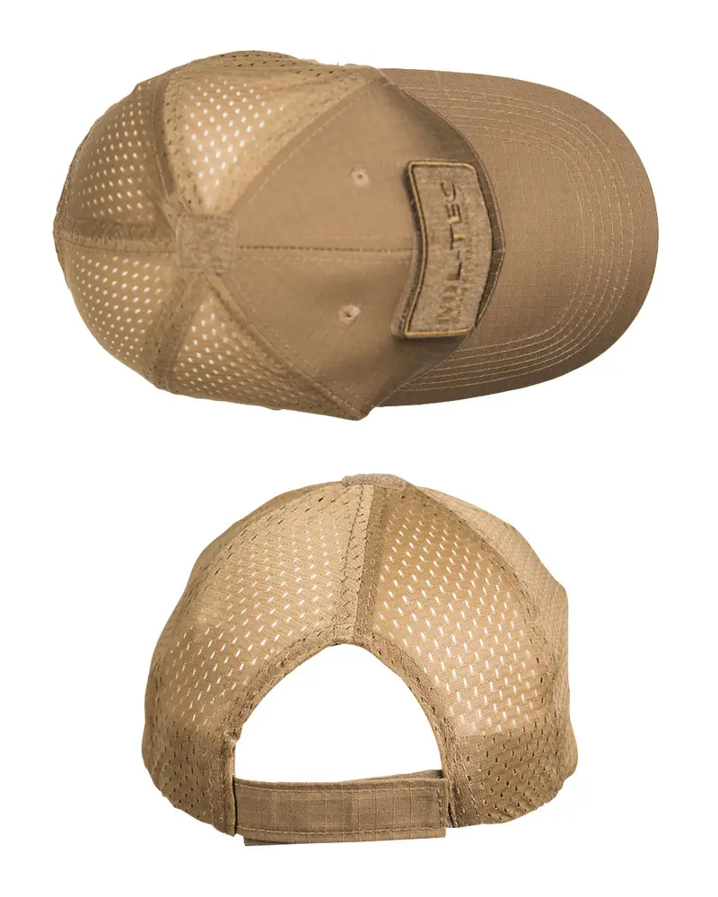Mil-Tec Baseball Cap Netz Dark Coyote - Gorra Táctica con Malla Transpirable