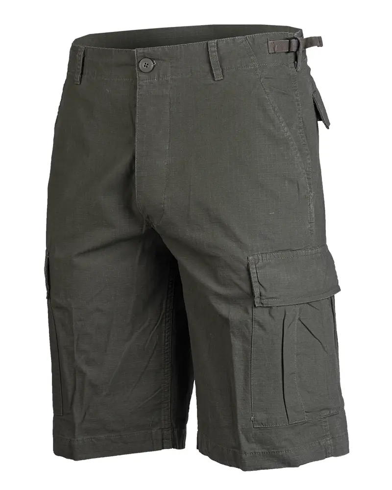 Mil-Tec Bermuda Militar Prewash Oliva - Pantalón Corto Táctico Ripstop