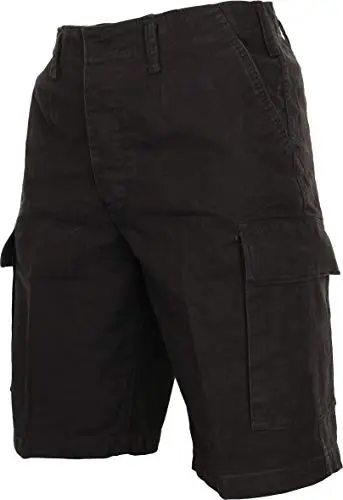 Mil-Tec Bermudas BW Moleskin Prewash Hombre - Algodón Resistente Negro