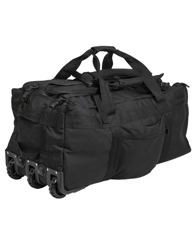 Mil-Tec Bolsa de Combate con Ruedas Negra - Saco de Transporte Militar Resistente