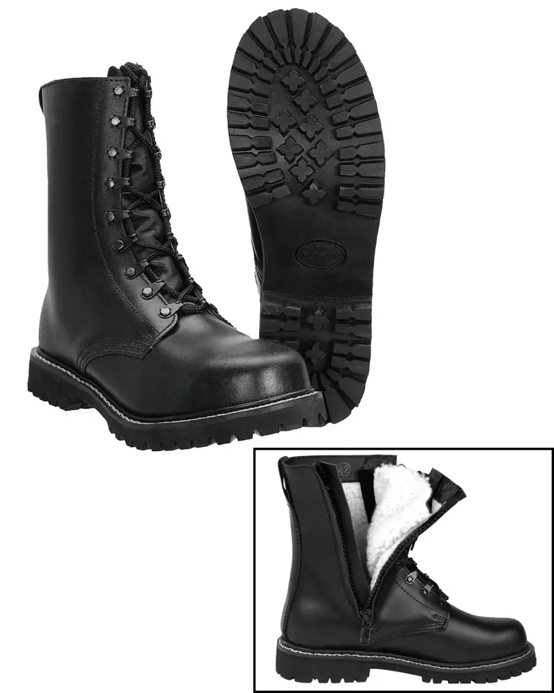 Mil-Tec Botas Piloto con Forro de Peluche y Cremallera - Calzado Militar Profesional