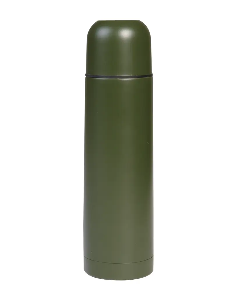 Mil-Tec Botella Térmica de Acero Inoxidable 1L Verde Oliva - Termo de Vacío