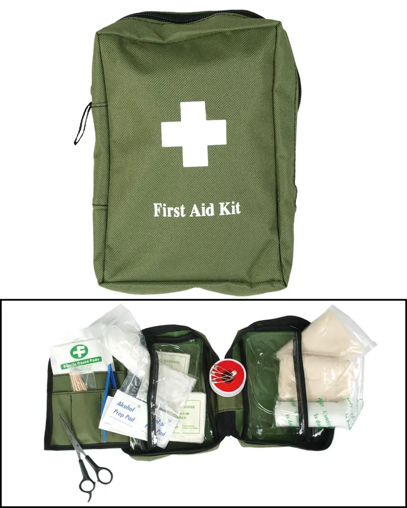 Mil-Tec Botiquín de Primeros Auxilios Grande Oliva - Kit Completo de Emergencia